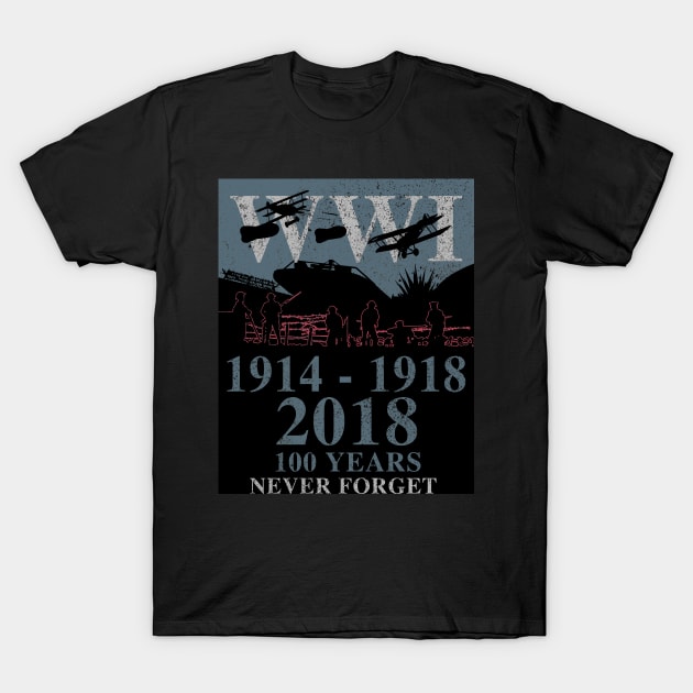 World War One 100 Years Commemoration Remember Gift T-Shirt by Battlefields